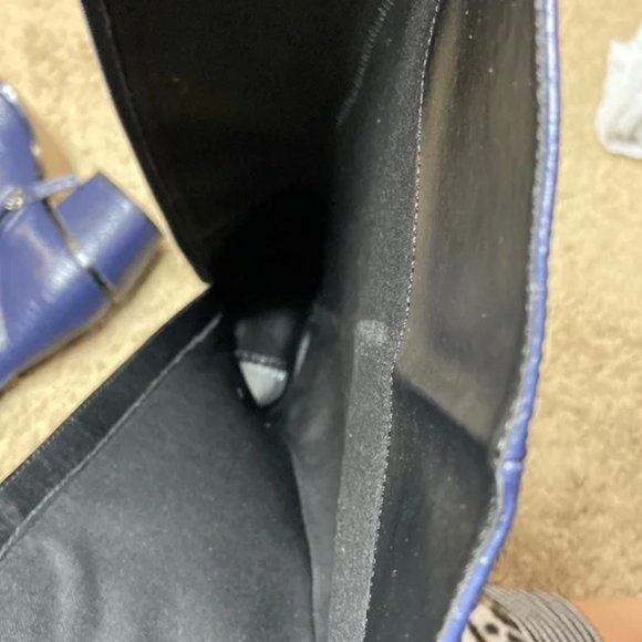 Eloquii Women Navy Glimmer Faux Croc Embossed Boots Size 9W Wide Calf - Picture 12 of 15